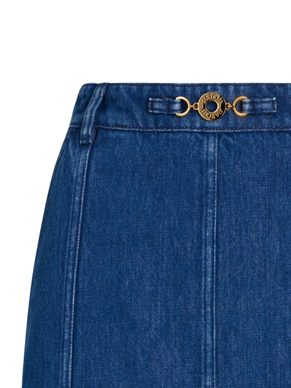organic cotton-denim slit midi skirt - 2