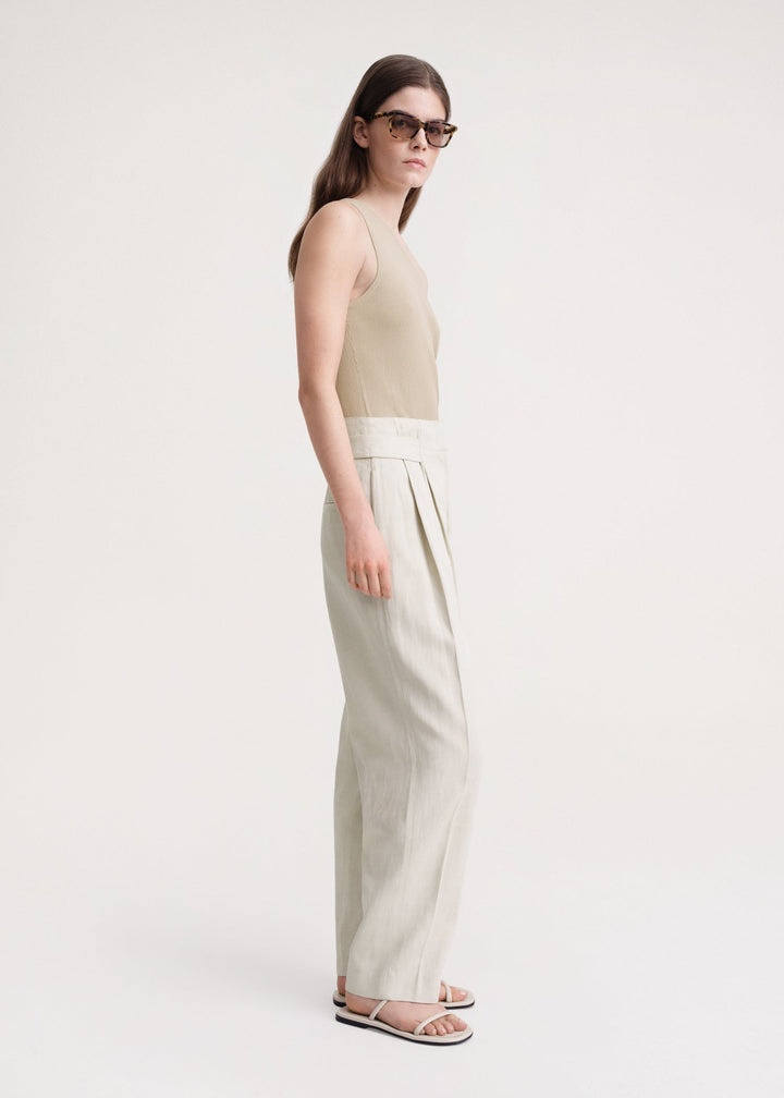 Double-Pleated trousers ecru - 3