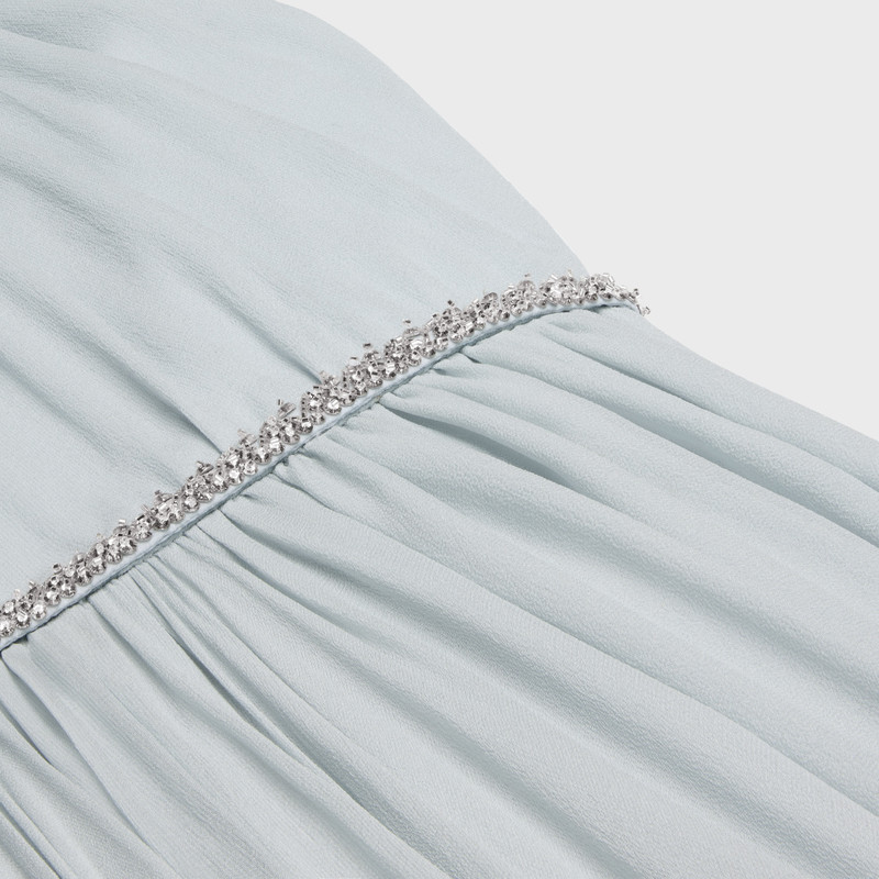 long draped dress in muslin and silk crêpe 4