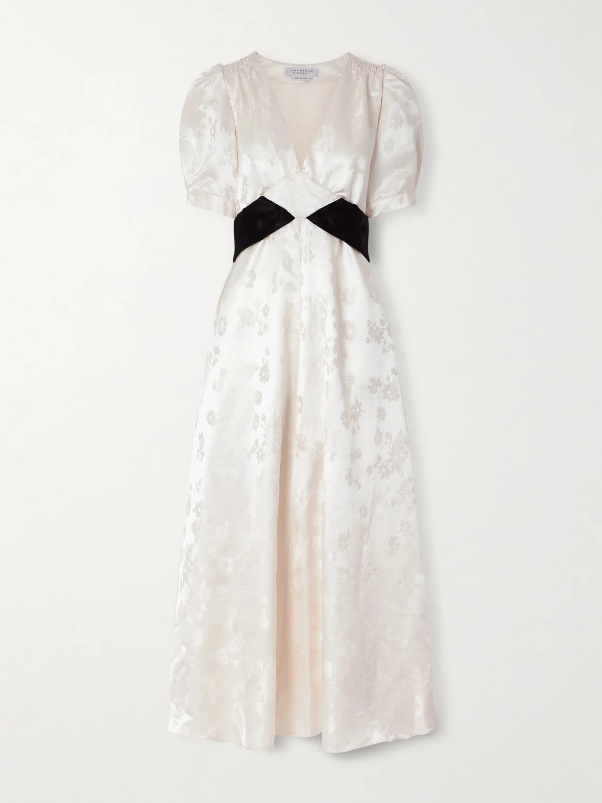 Larkin Belted Floral-jacquard Silk-satin Maxi Dress - 1