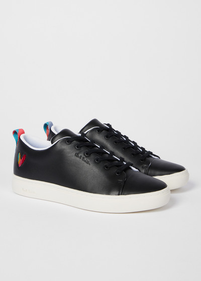 Paul Smith Women's Black Leather 'Lee' Swirl Heart Trainers outlook