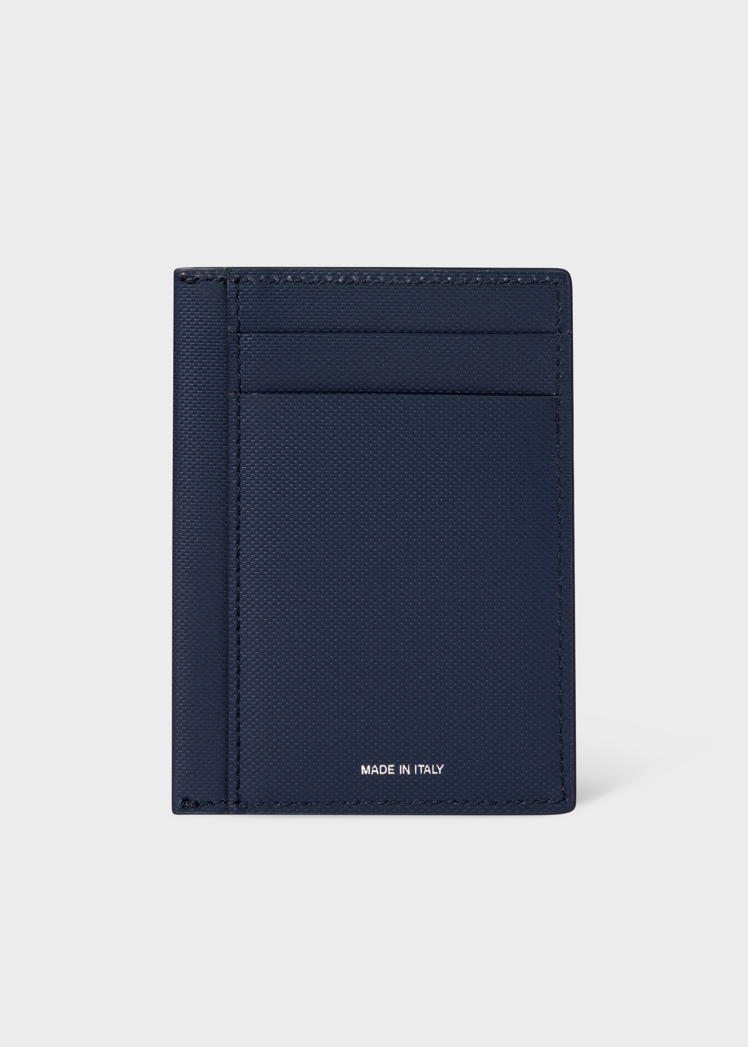 Navy Embossed Leather Card Holder - 3