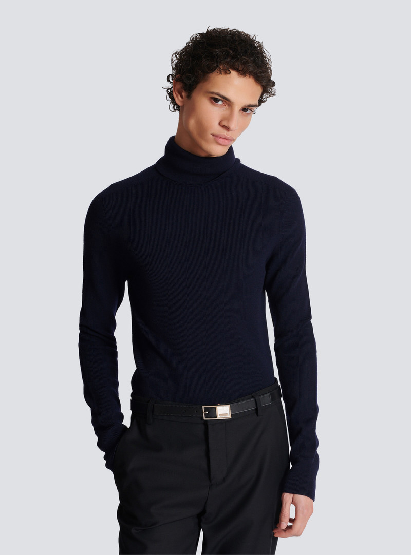 Balmain Thin Signature calfskin belt outlook