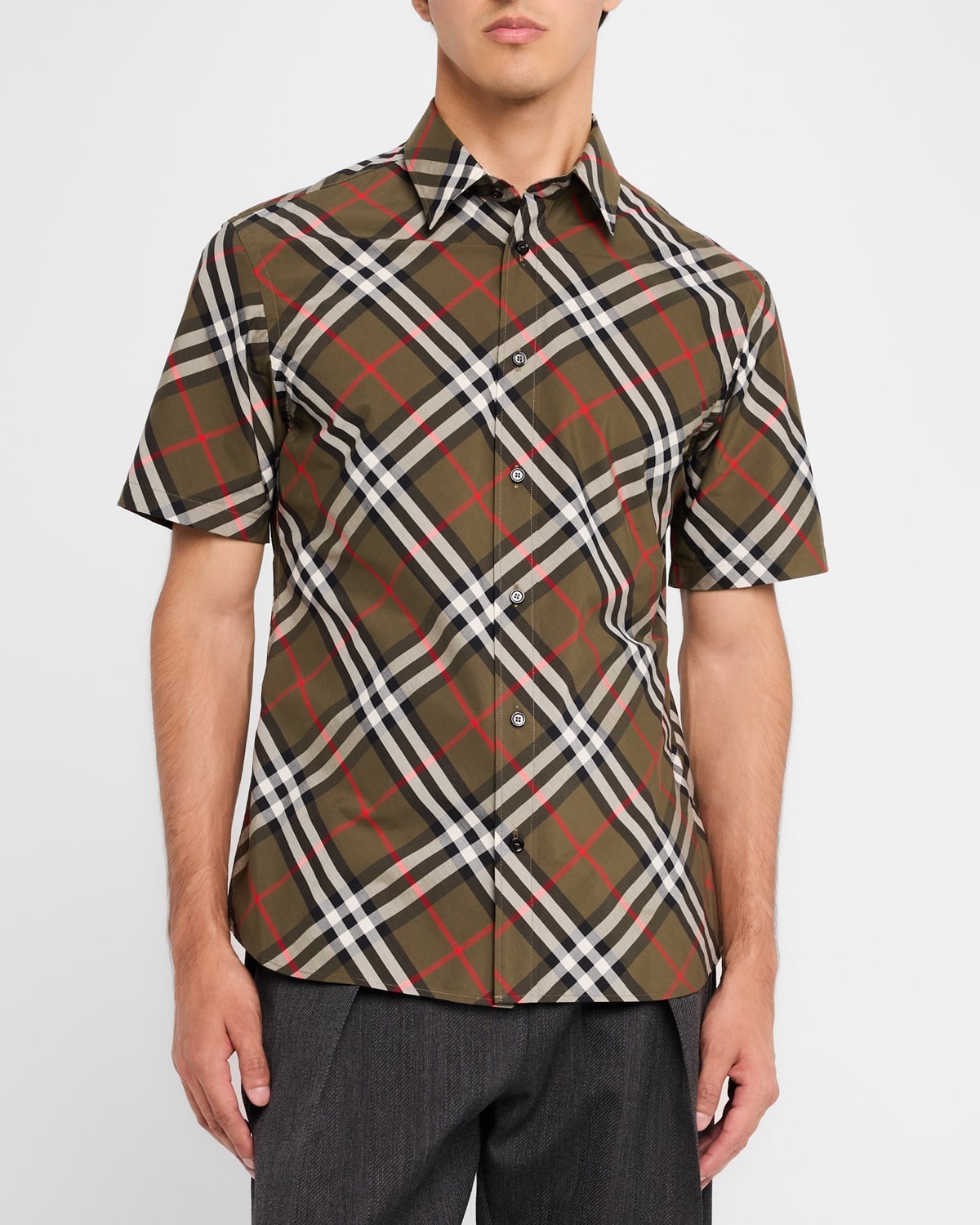 Men's Check Button-Down Shirt - 1