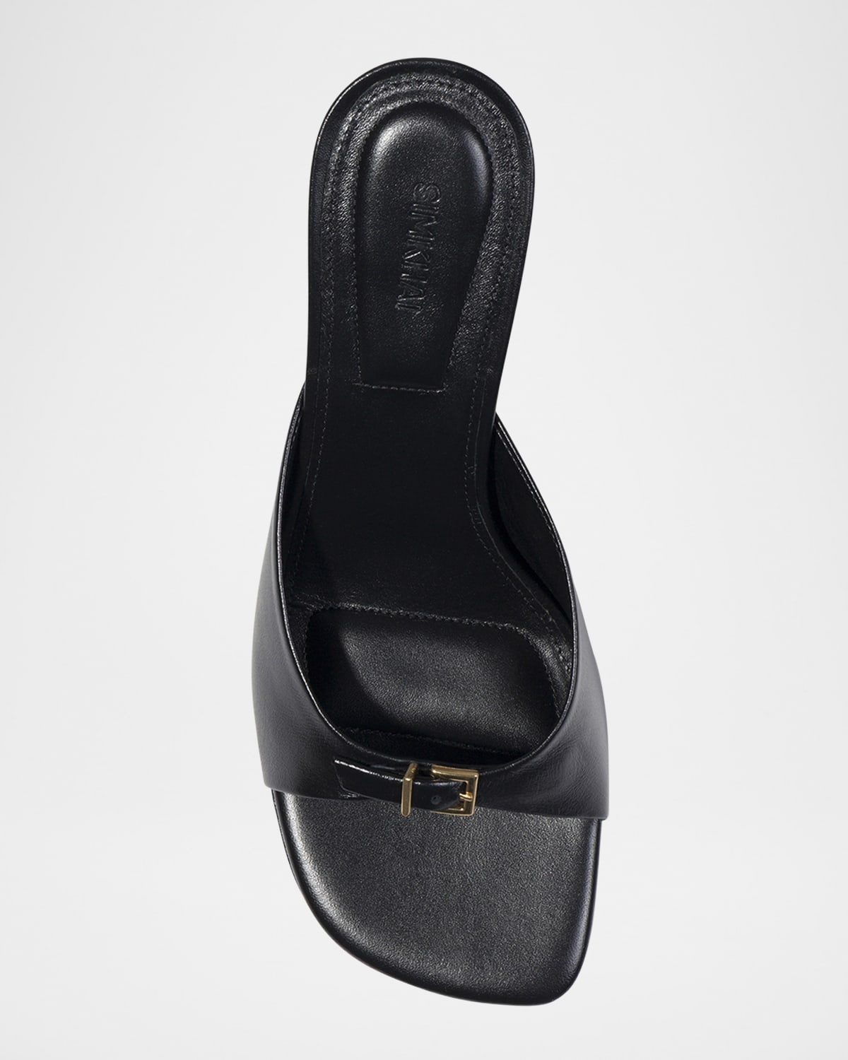 Carey Leather Buckle Mules - 5