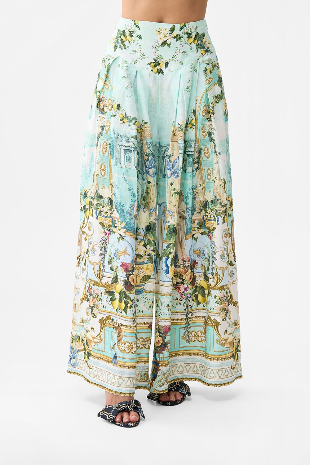 CORSET WAIST WIDE LEG PANT - 5