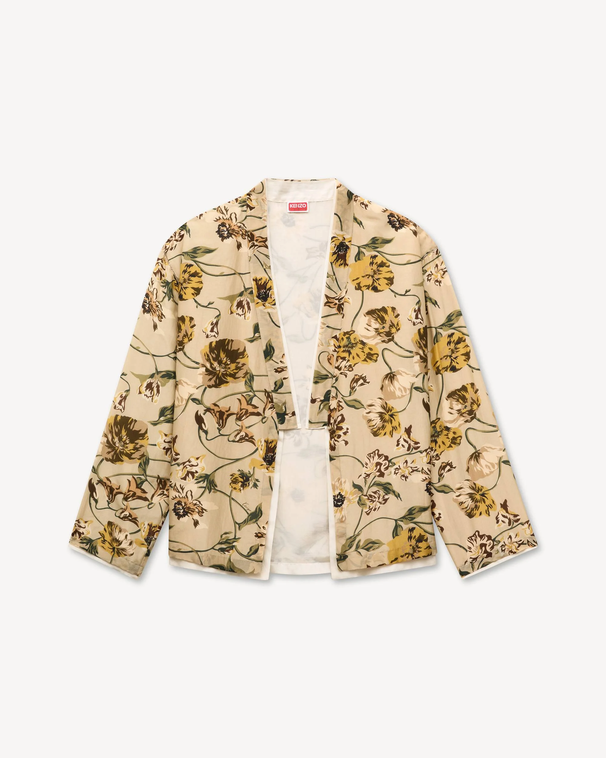 'KENZO Wildflower' genderless kimono overshirt in cotton silk - 1