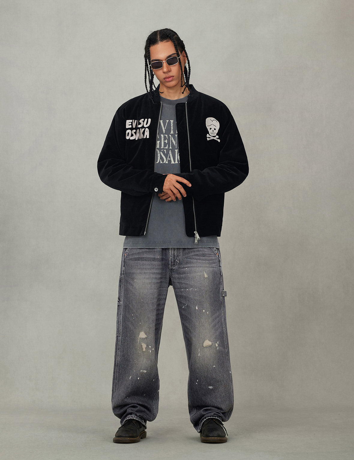 Vintage Velvet Regular Fit Padded Souvenir Jacket - 5