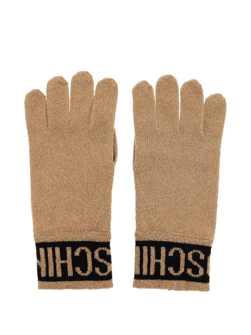 logo-intarsia gloves 1