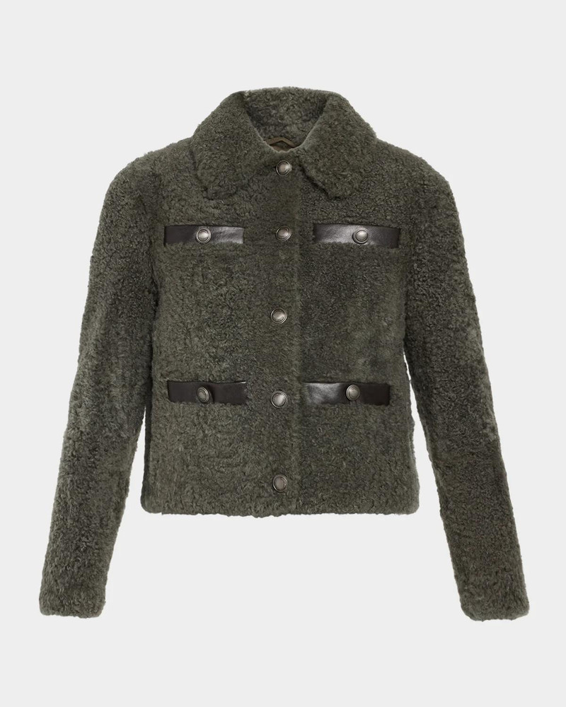 Fuzzy Soft Lamb Shearling Jacket 1