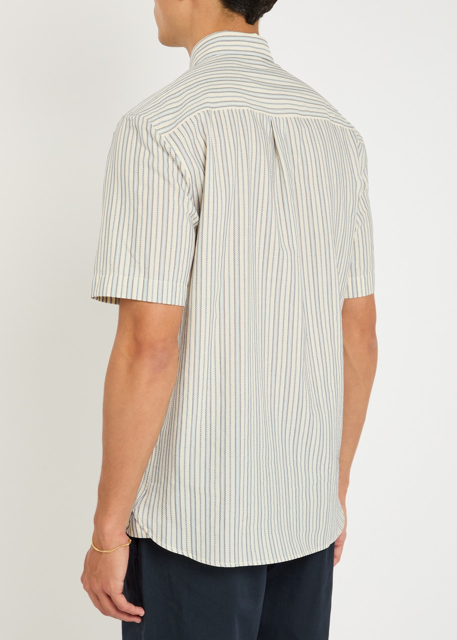 Sunspel Striped Embroidered Cotton Shirt - 3