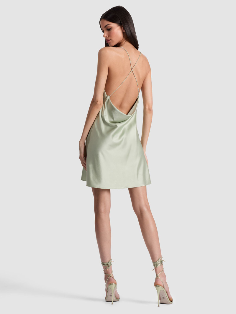 Alice + Olivia HARMONY COWL BACK SLIP DRESS outlook