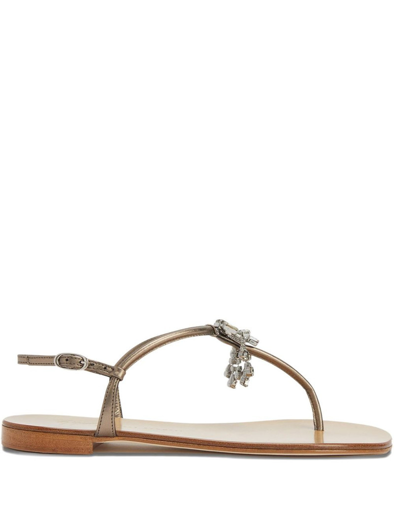 Glenda crystal-embellished flat sandals 1