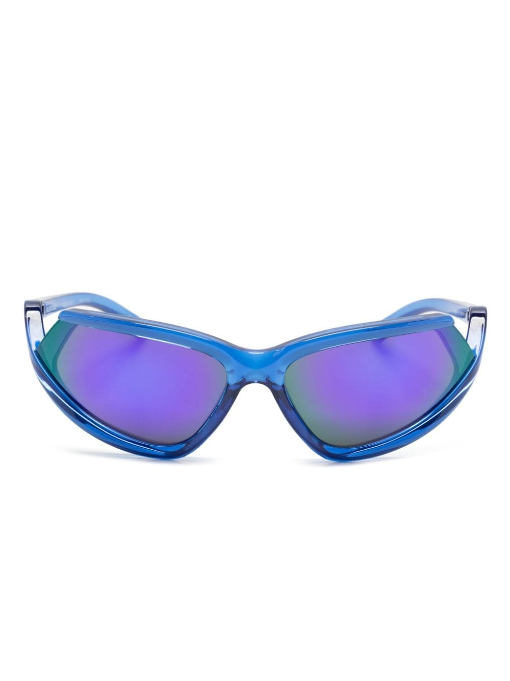 shield-frame mirrored sunglasses - 1