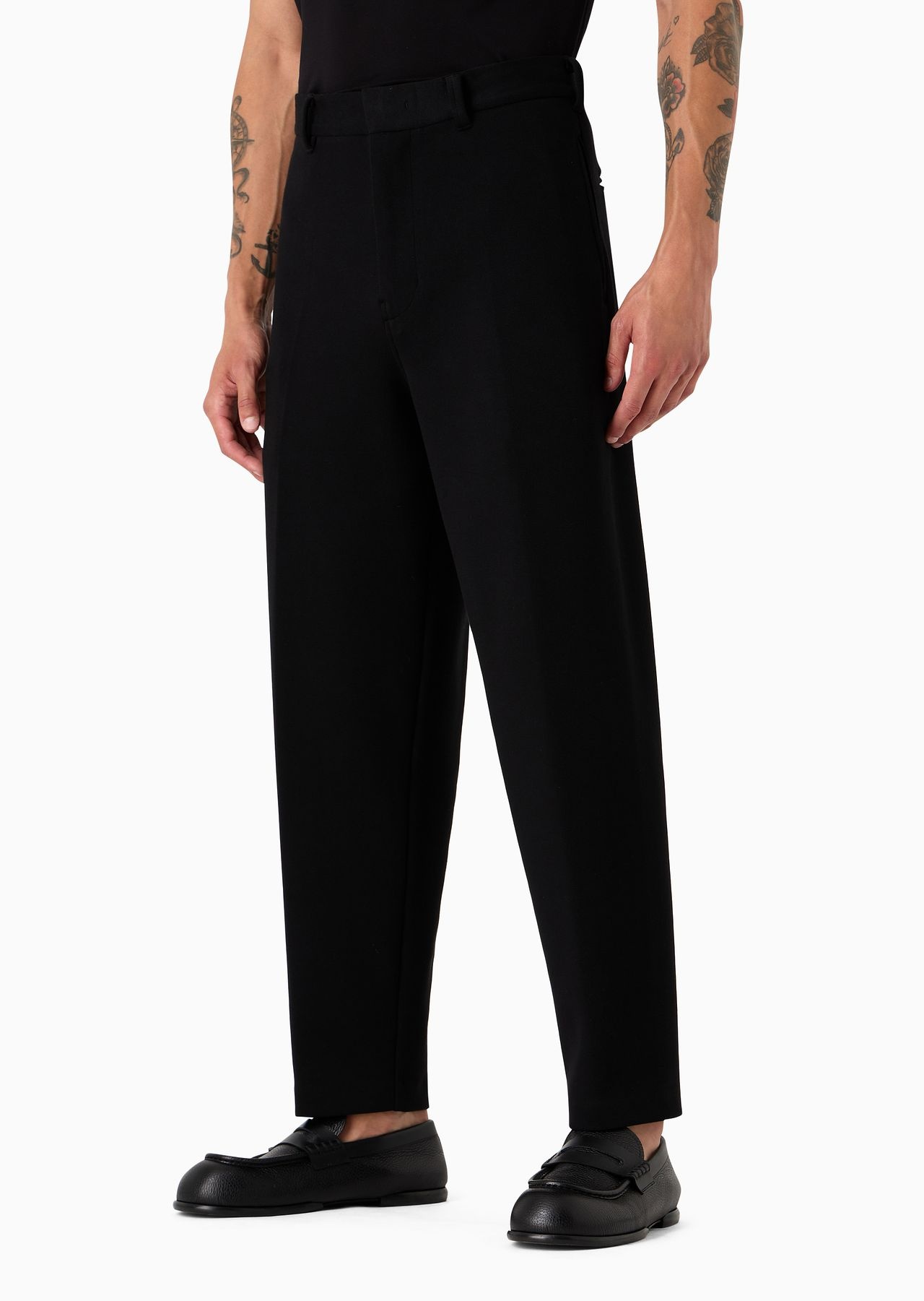 Piqué jersey-fleece trousers - 2
