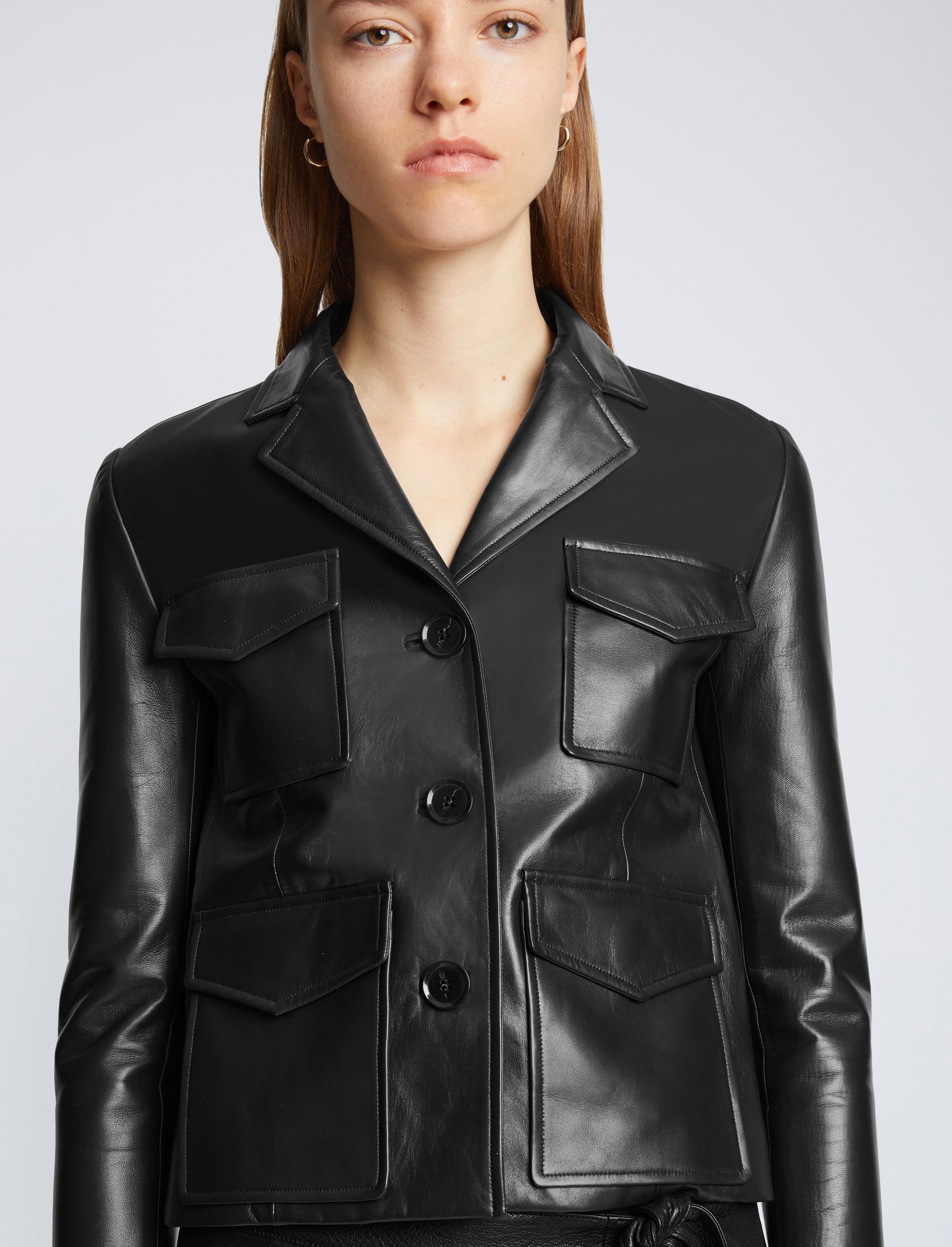 Glossy Leather Jacket - 6