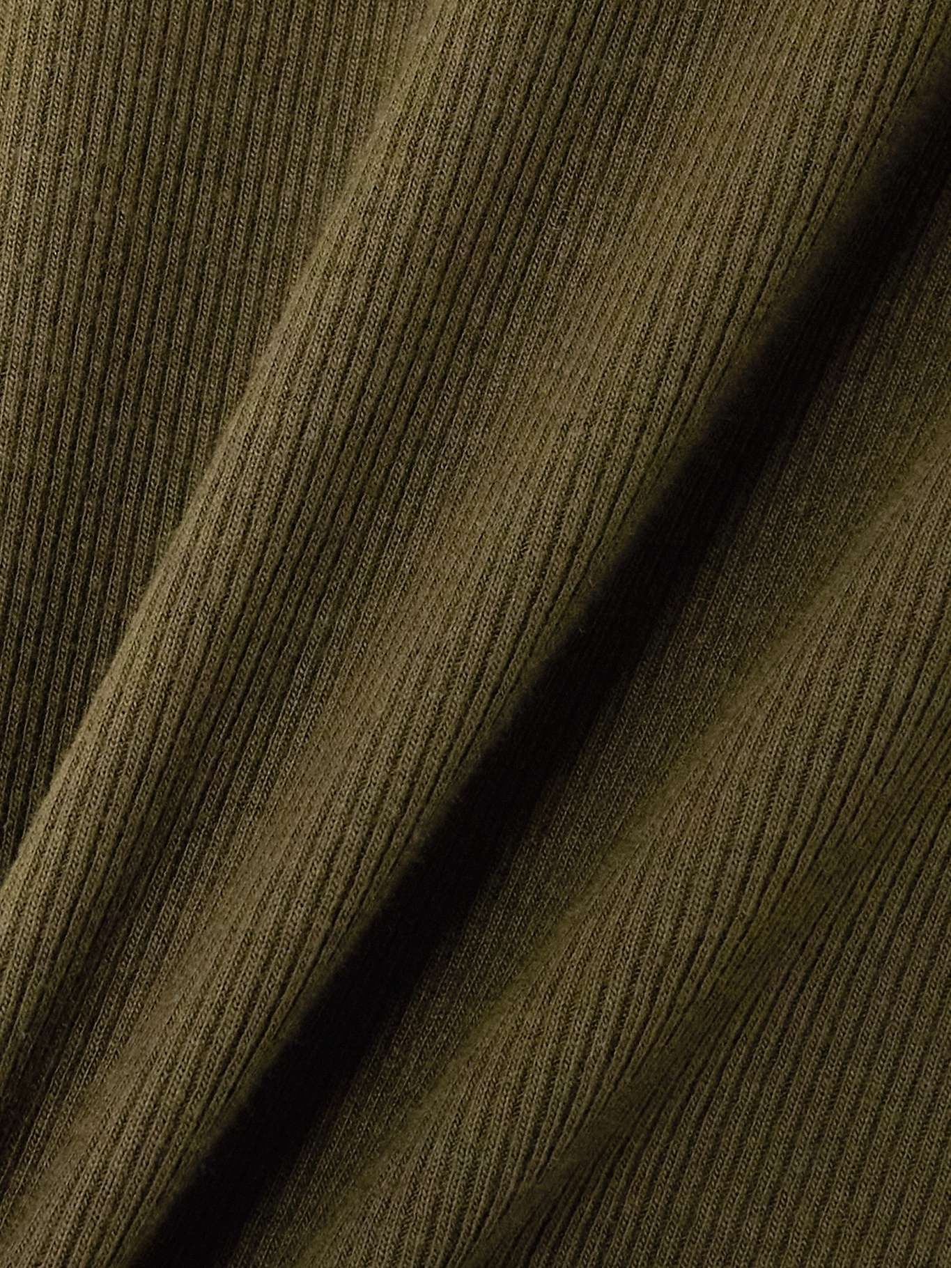 Ribbed jersey T-shirt Army green - 5