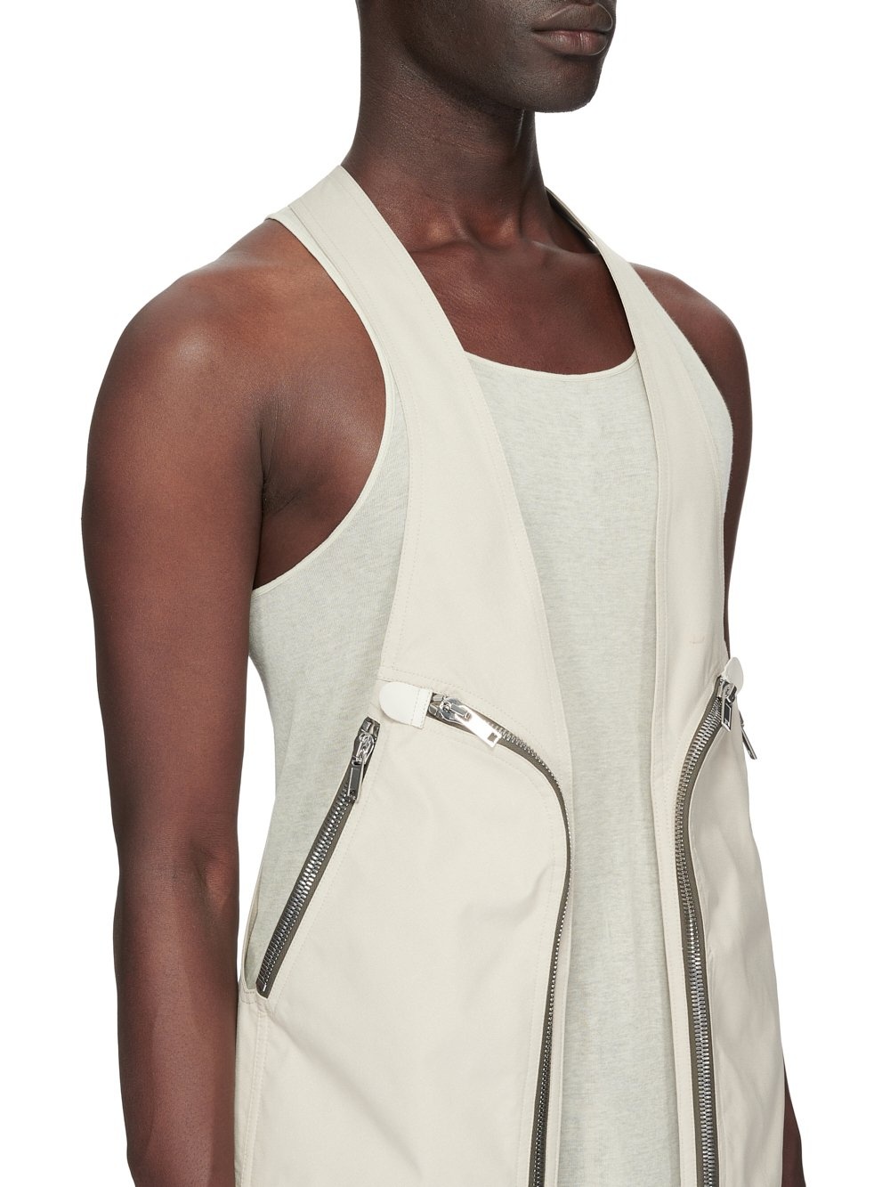 Rick Owens *NEW* SAMPLE WHITE LEATHER BAUHAUS HARNESS VEST