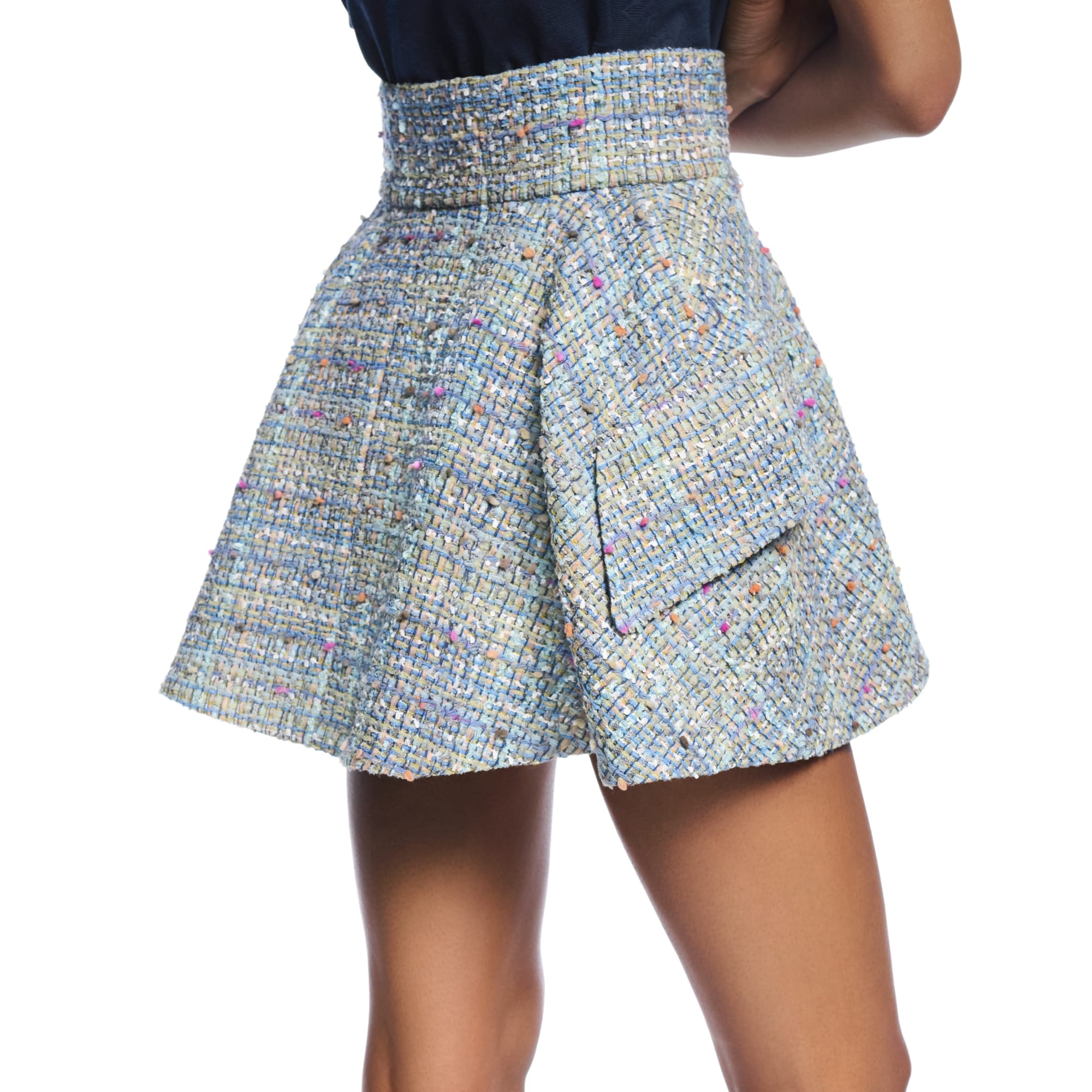Tweed Mini Wrap Skirt - 5