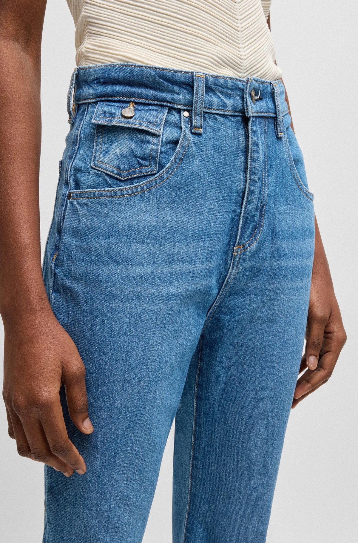 BOOTCUT JEANS IN BLUE COMFORT-STRETCH DENIM - 5