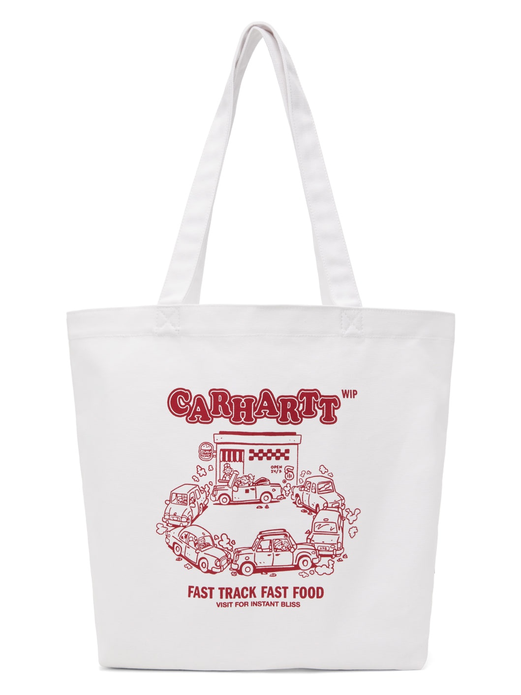 White Canvas Graphic Tote - 1