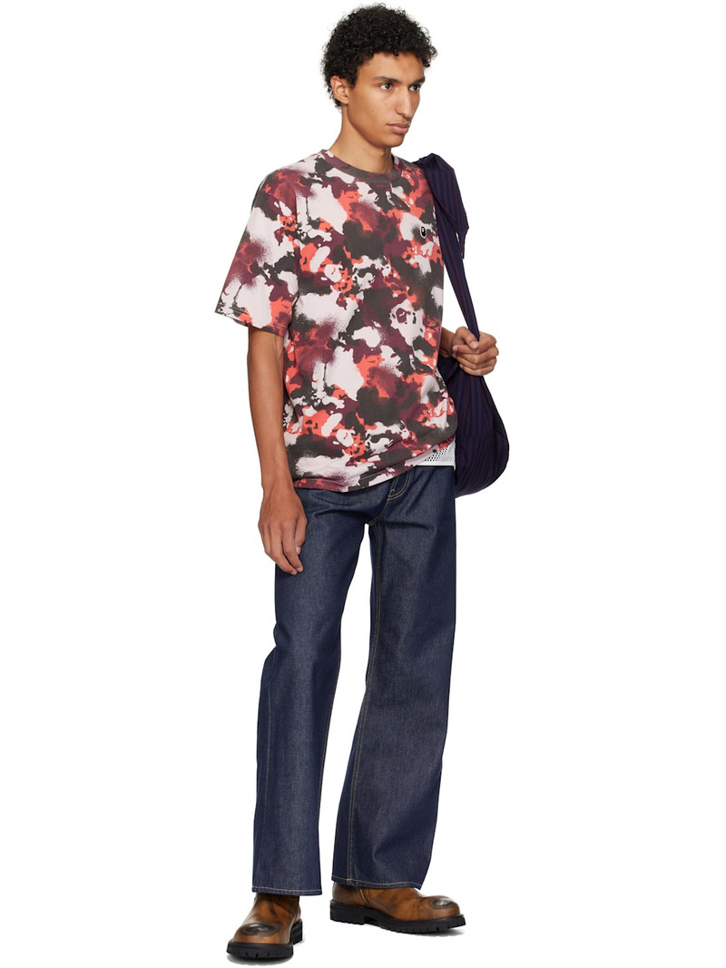 A BATHING APE® Red & Purple Map Camo Ape Head One Point T-shirt outlook