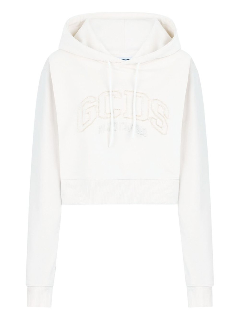 logo-embroidered hoodie 1