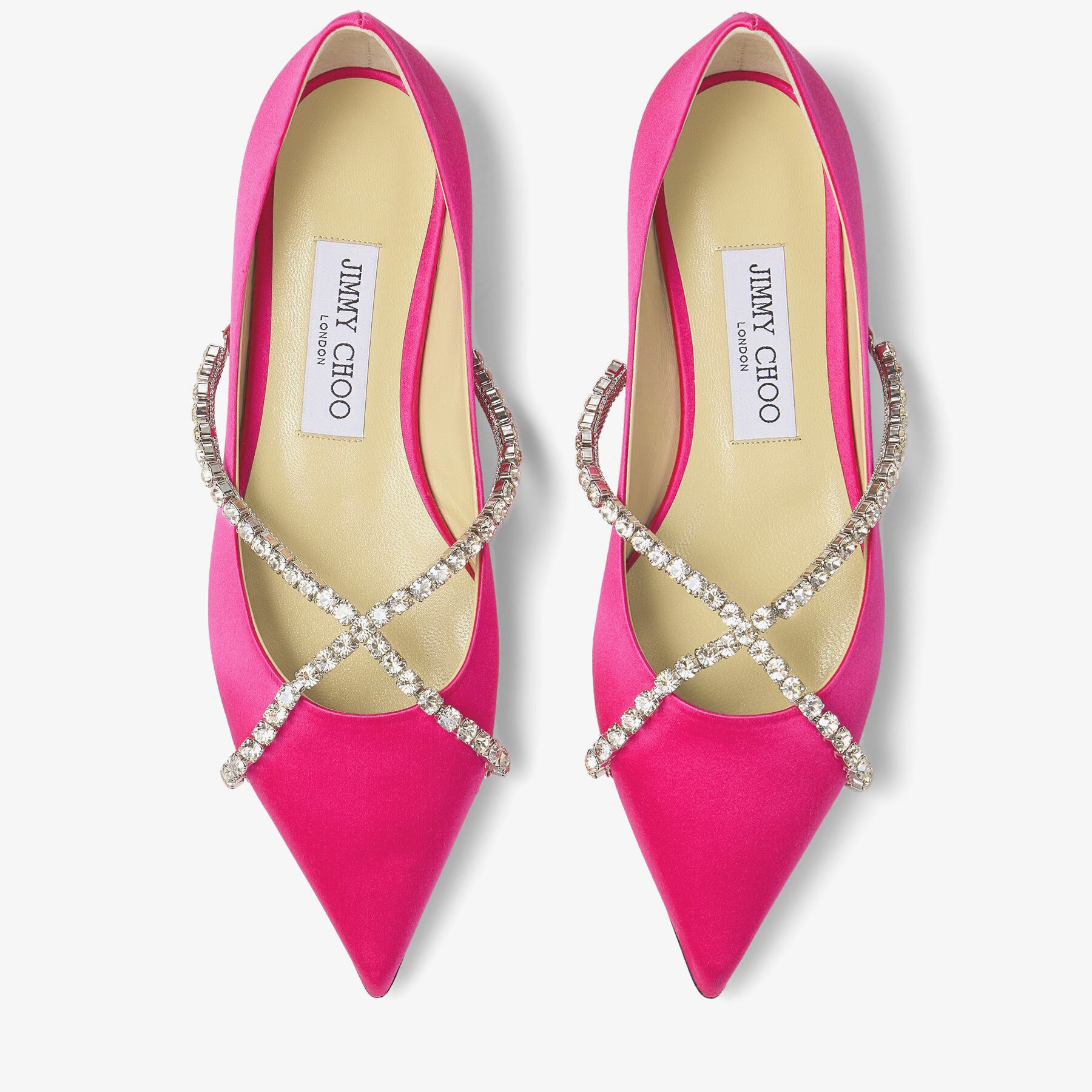 Genevi Flat
Fuchsia Satin Pointed-Toe Flats with Crystal Honey Chain - 5