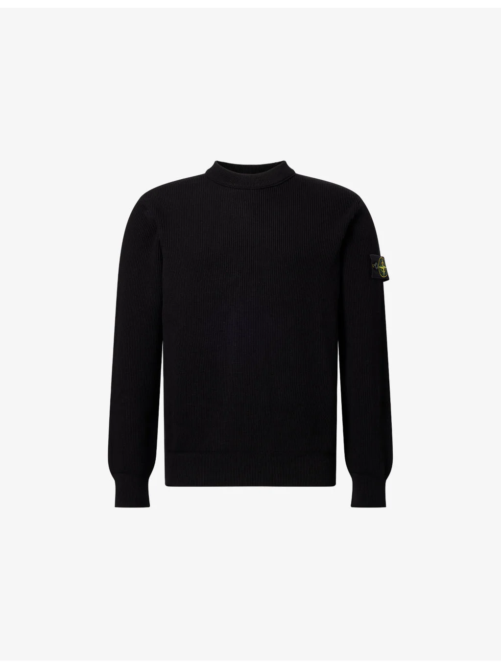 Ribbed Compass-Badge Cotton Jumper - 1