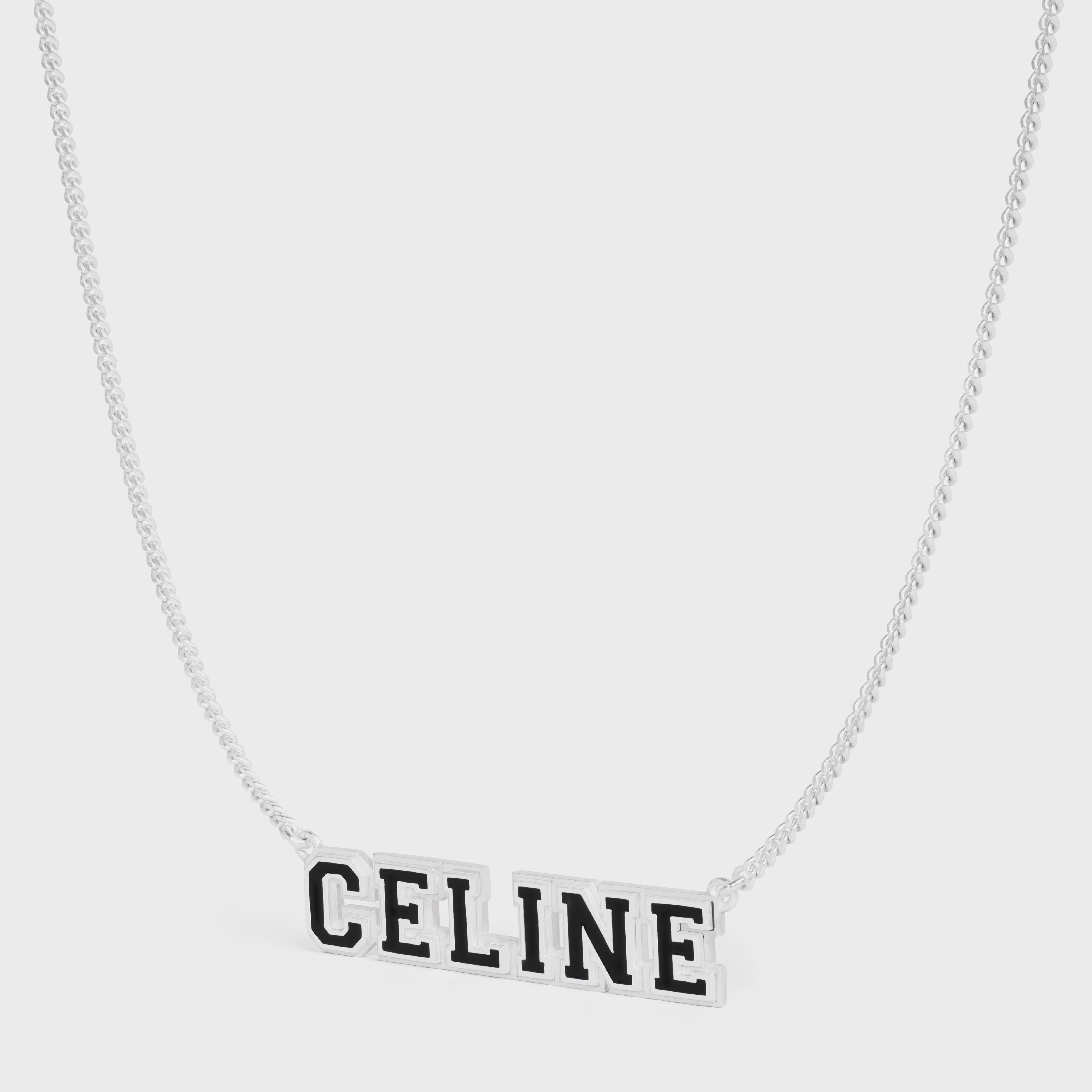 Celine Université Necklace in Sterling Silver with Rhodium Finish and Enamel - 2