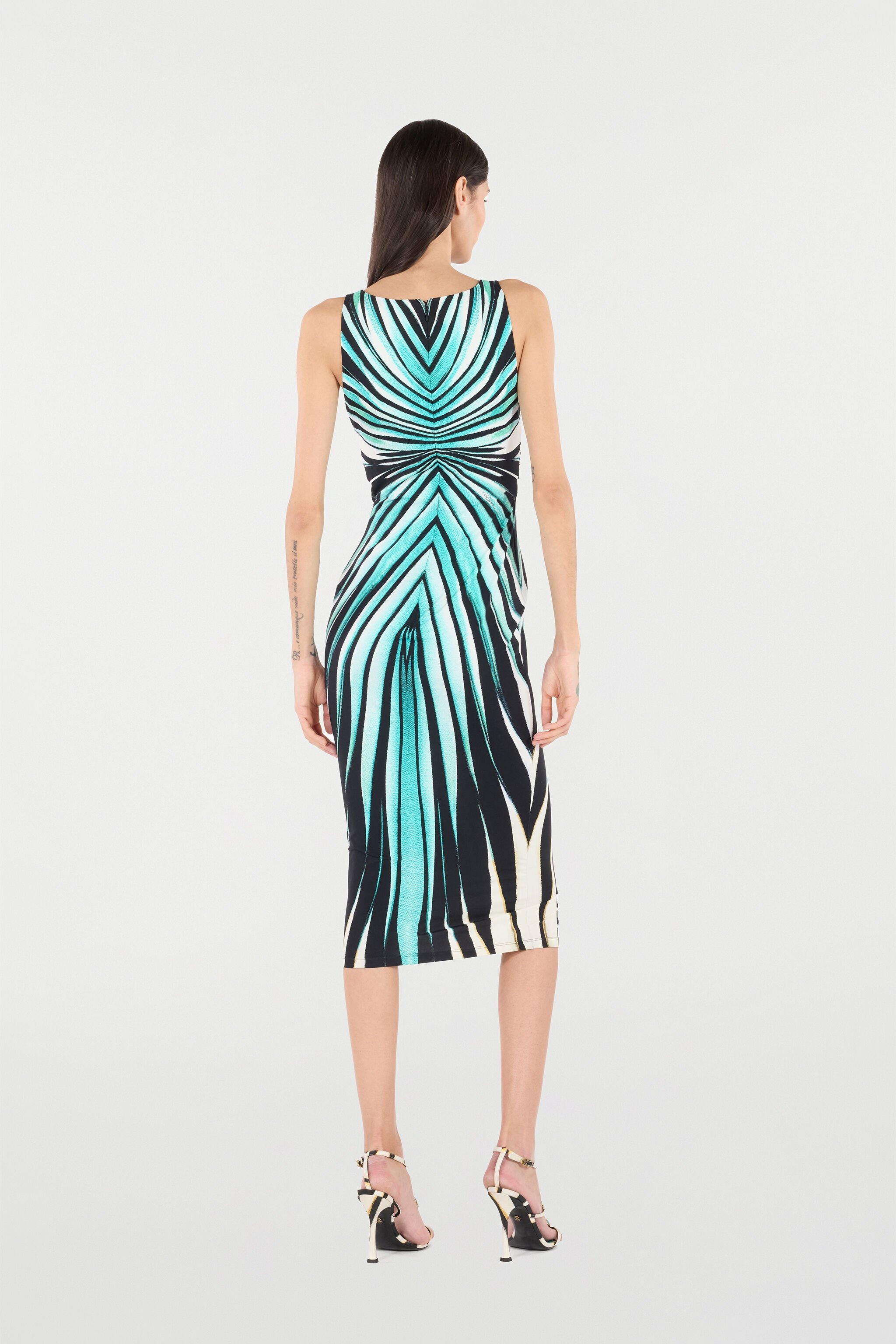 Ray Of Sea Print Dress Midi - 4