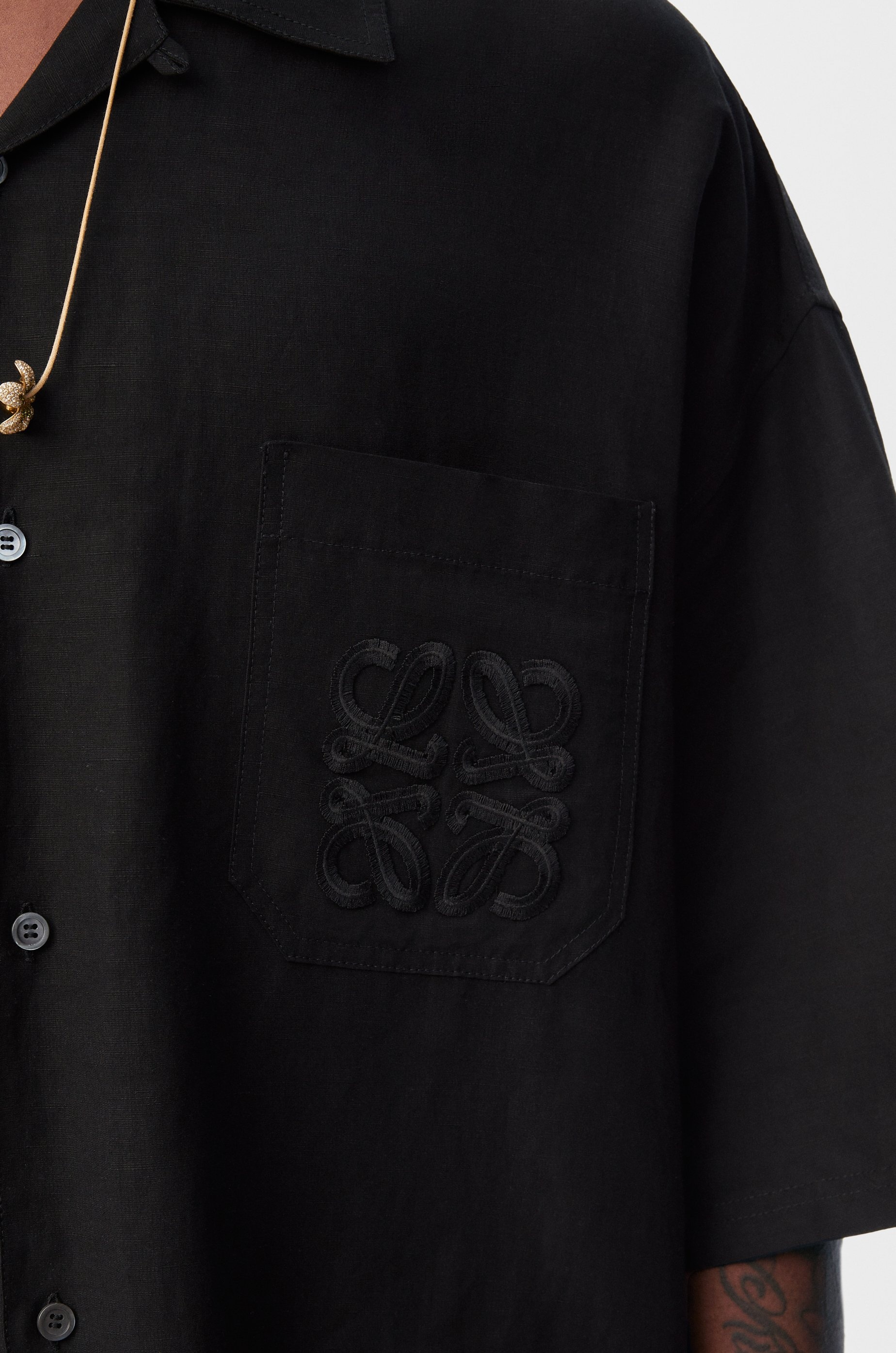Short sleeve shirt in viscose and linen - 5
