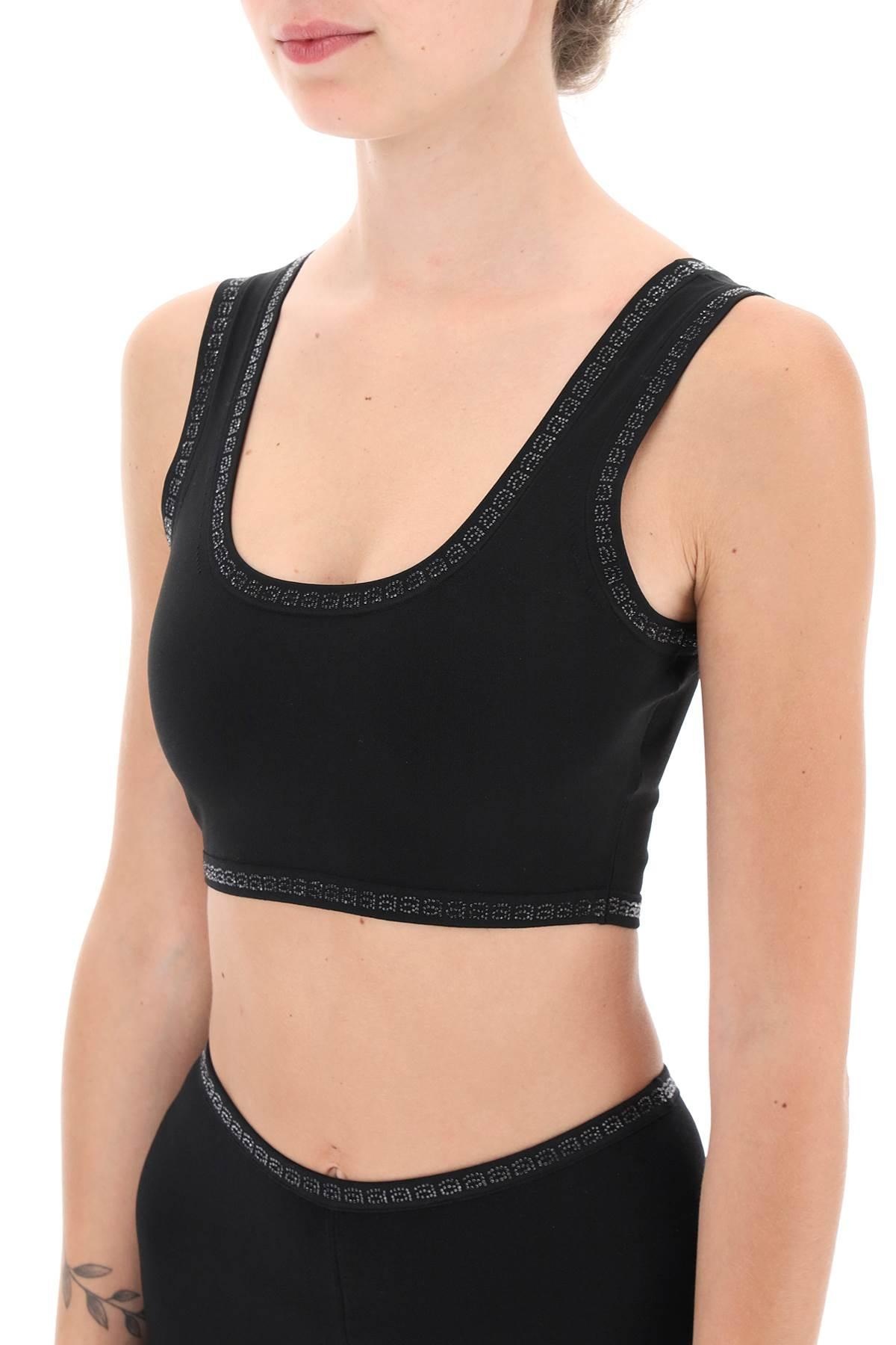 Alexander Wang Sports Bra With Crystal Studded Logo Trims - 5