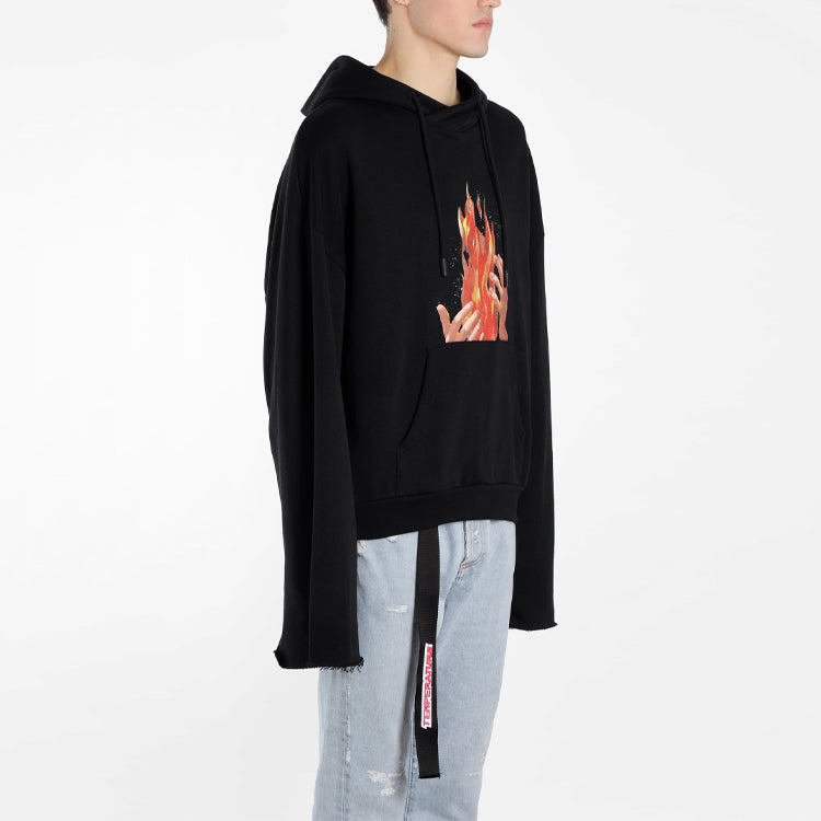 Men's Off-White Flame Printing Black OMBB025S181920781088 - 6