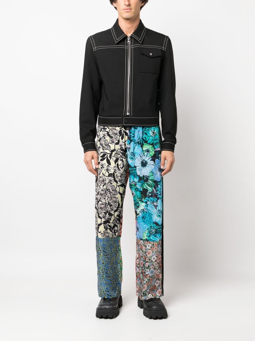 scarves-print silk trousers - 2