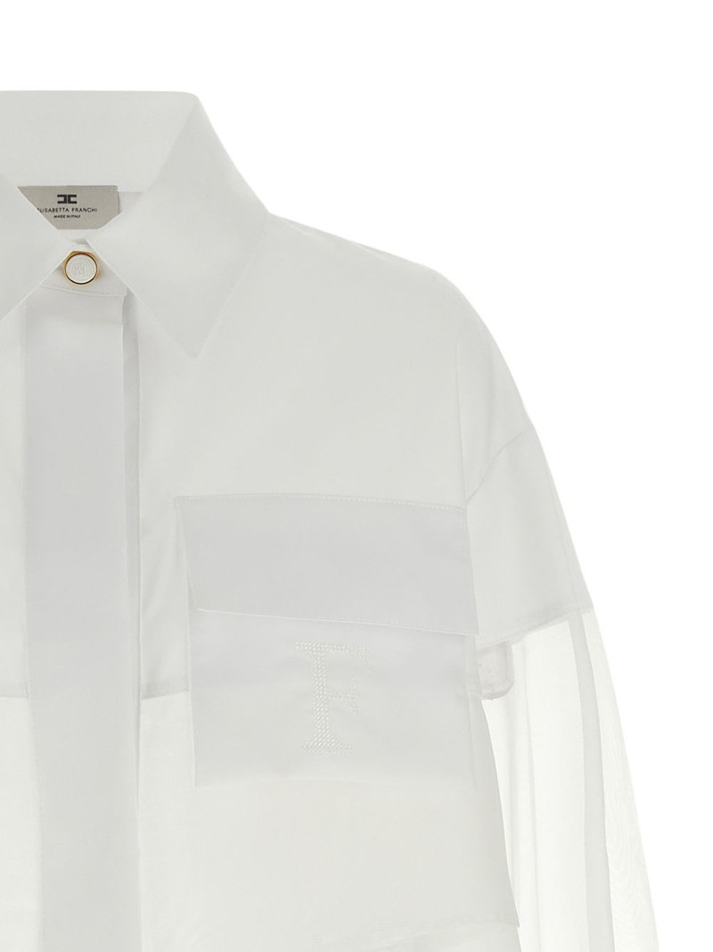 organza crochet-logo crop shirt 4