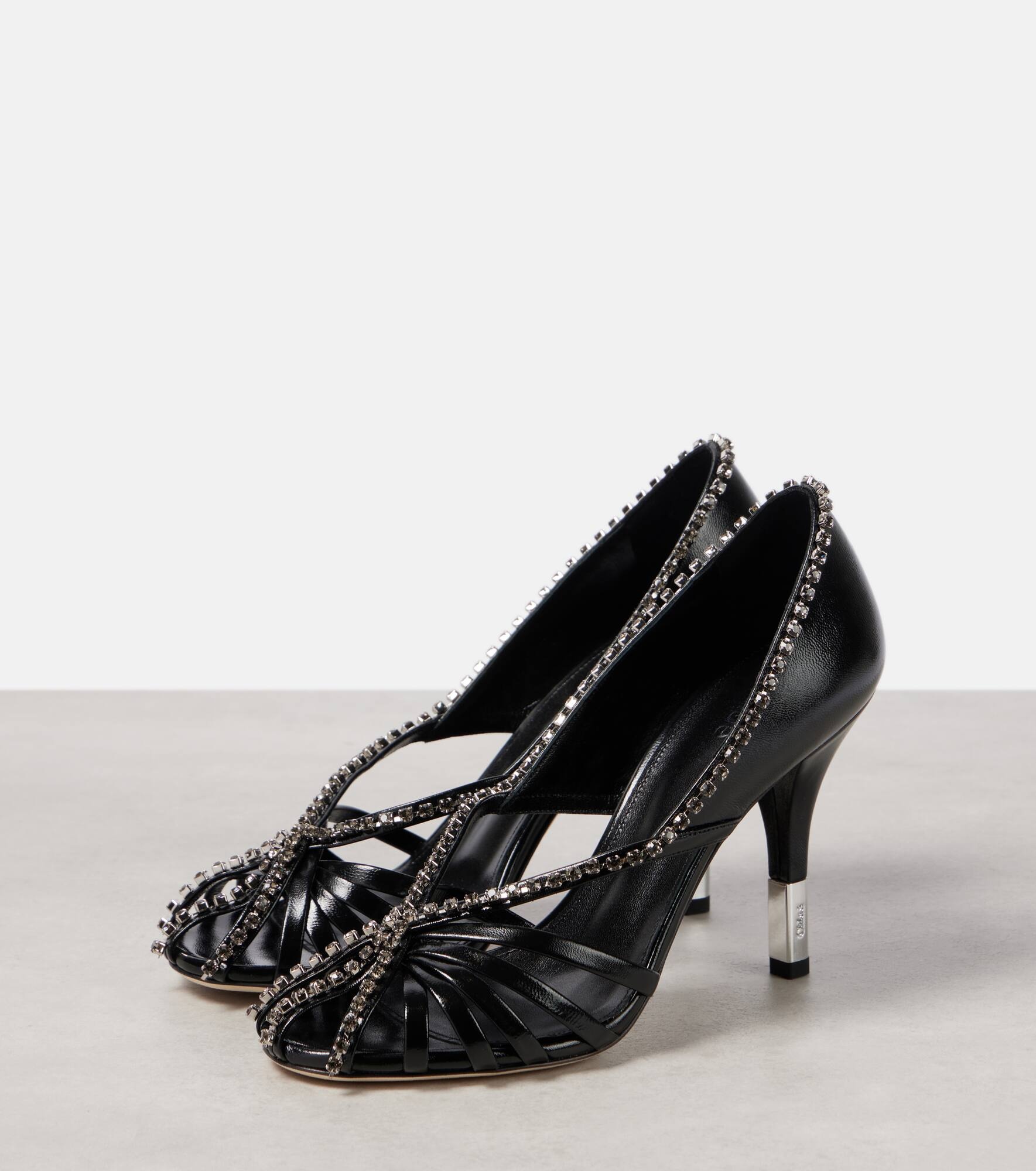 Leonie embellished leather pumps - 4