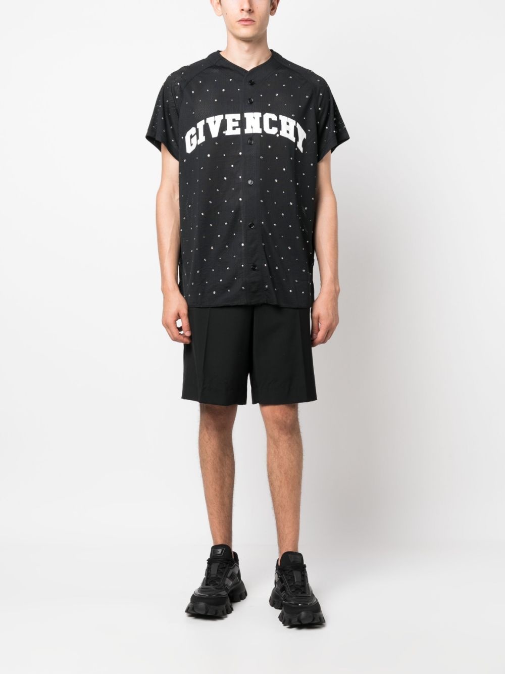 stud-embellished short-sleeved shirt - 2
