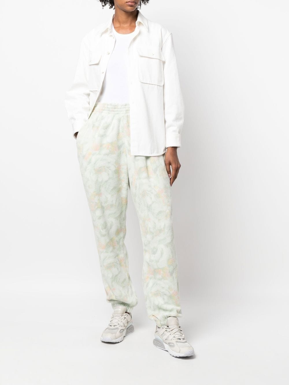 textured floral-print track pants - 3