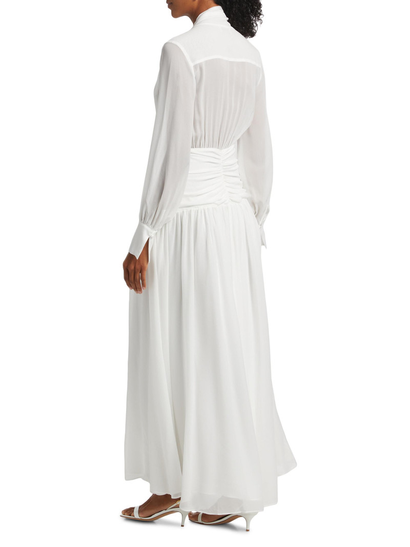 Women's Jocelyn Deep Plunge Long-Sleeve Silk Gown - Ivory 5