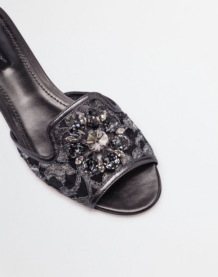 Slippers in lace with crystals - 2