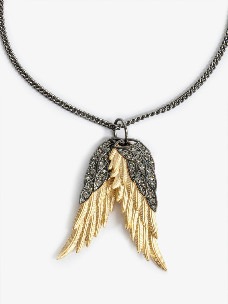 Rock Feather Pendant Necklace 1