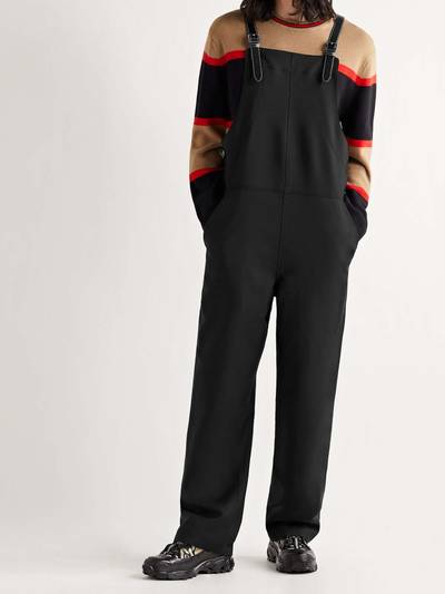 Burberry Leather-Trimmed Mohair and Virgin Wool-Blend Overalls outlook