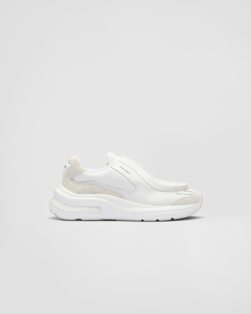 Prada Systeme brushed leather sneakers with bike fabric and suede elements outlook