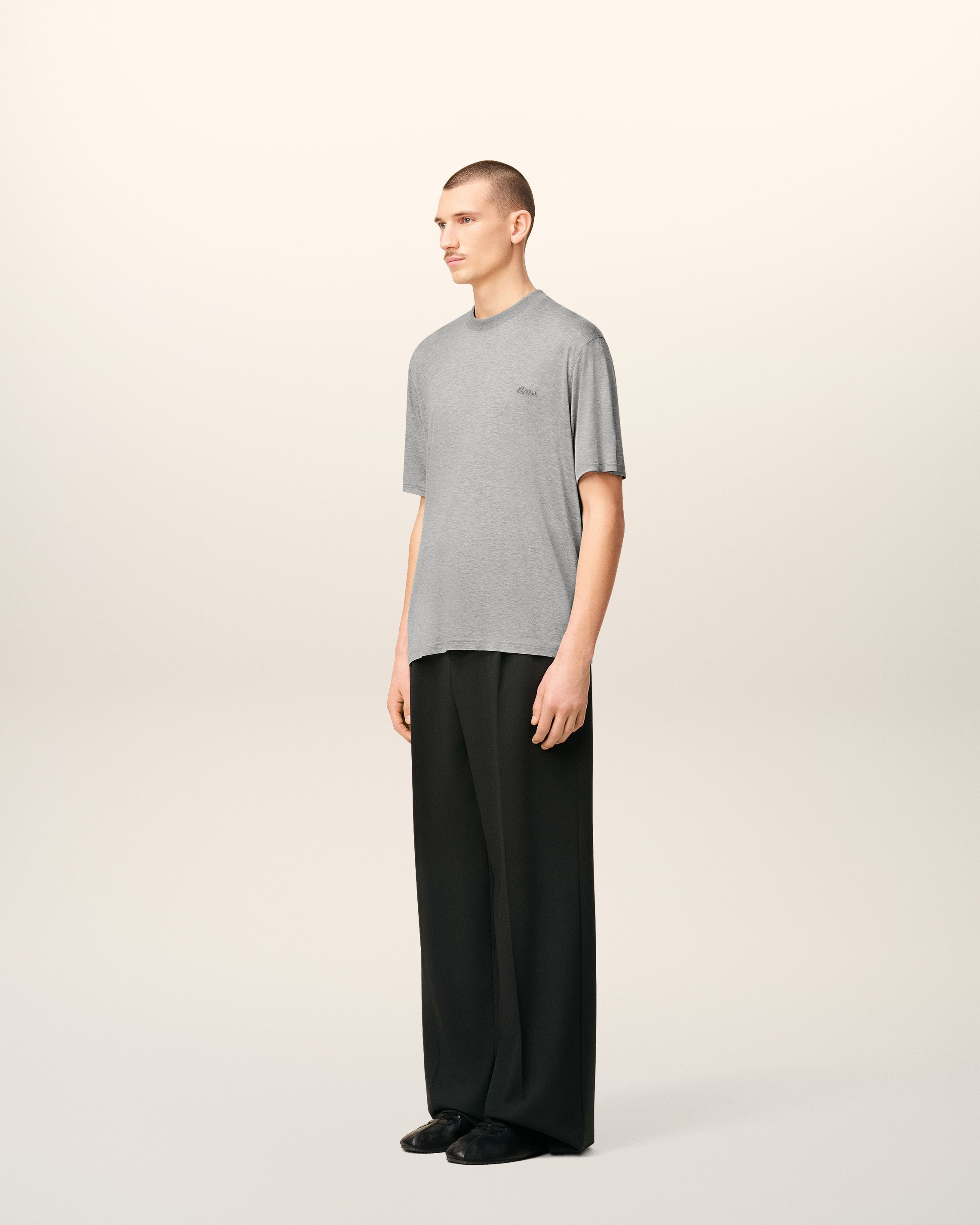 GREY COTTON SHORT SLEEVES T-SHIRT - 6