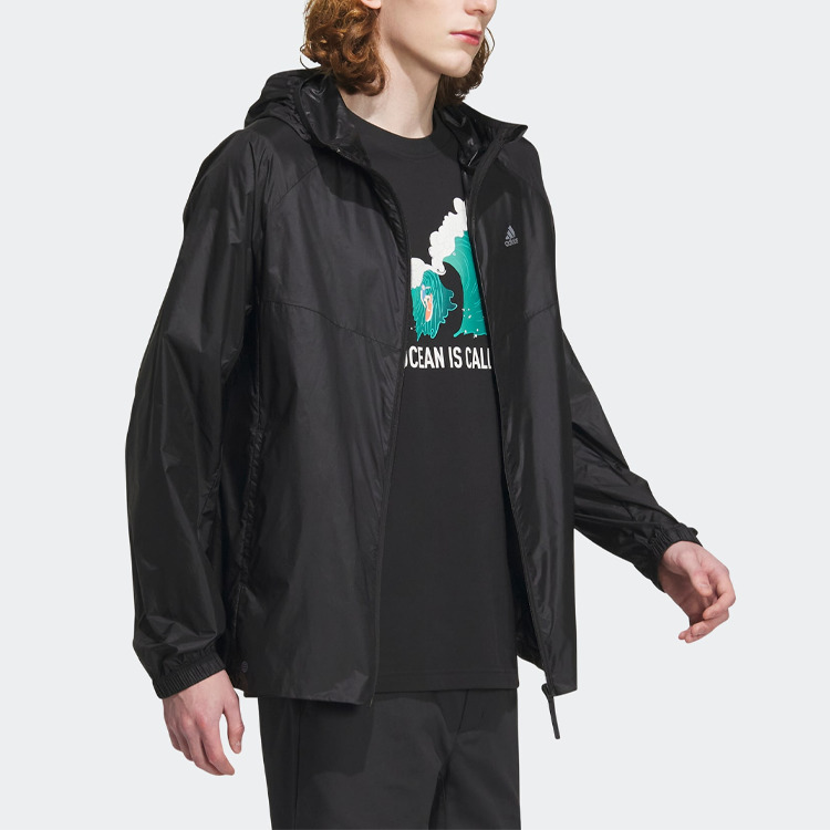 adidas LW UPF Windbreaker Jackets 'Black' IA1783 - 4