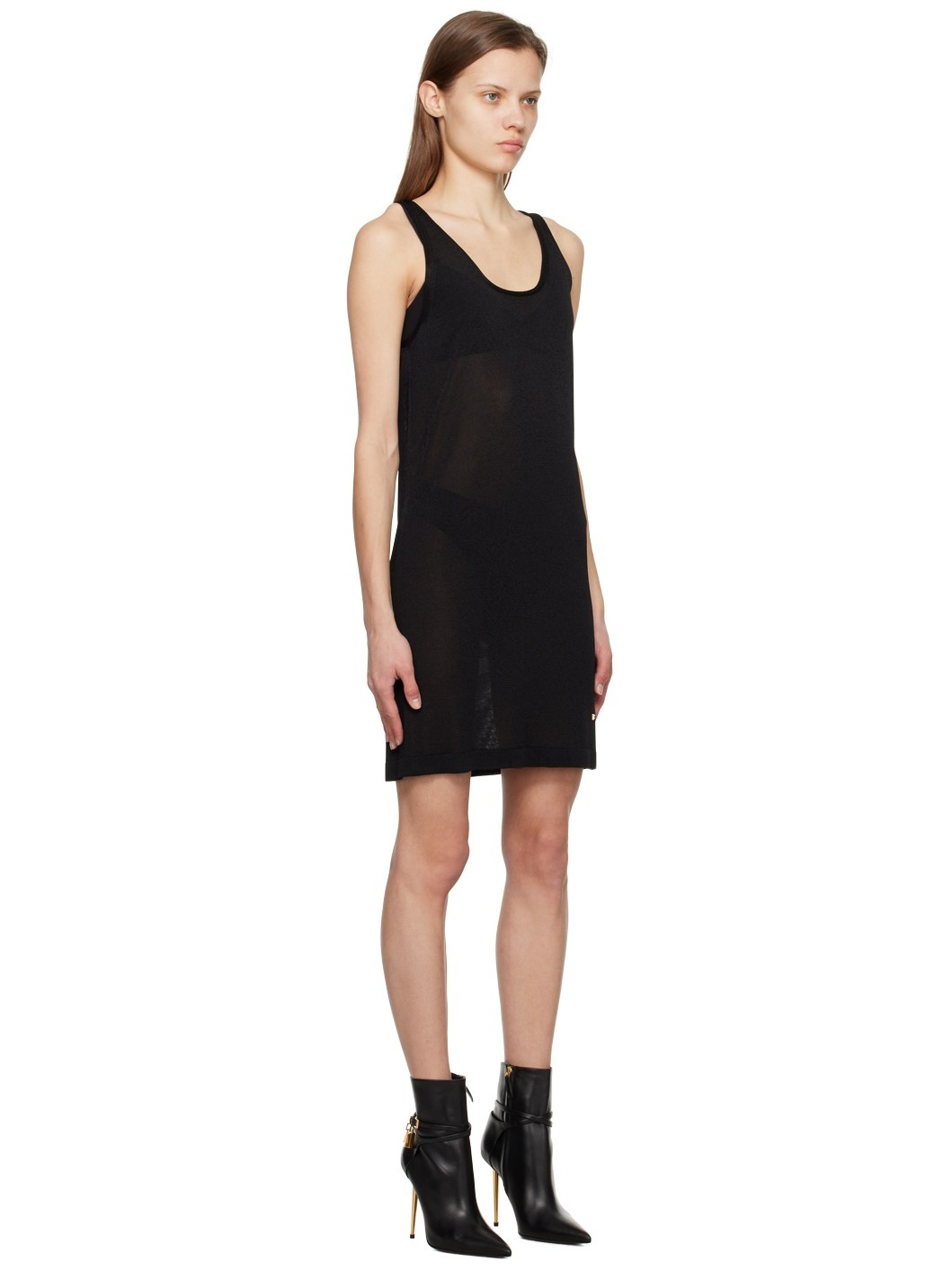Black Slinky Minidress - 2