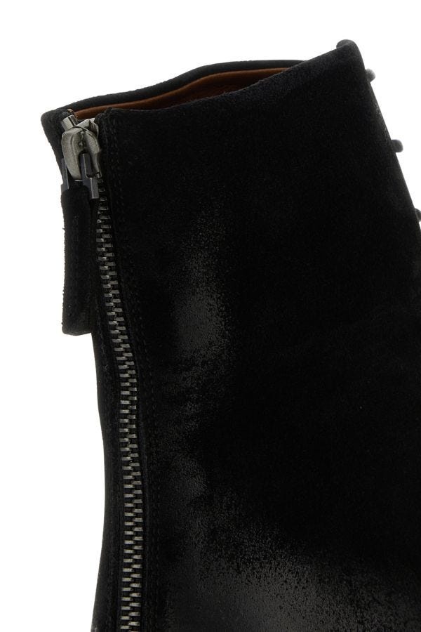 Black suede ankle boots - 4