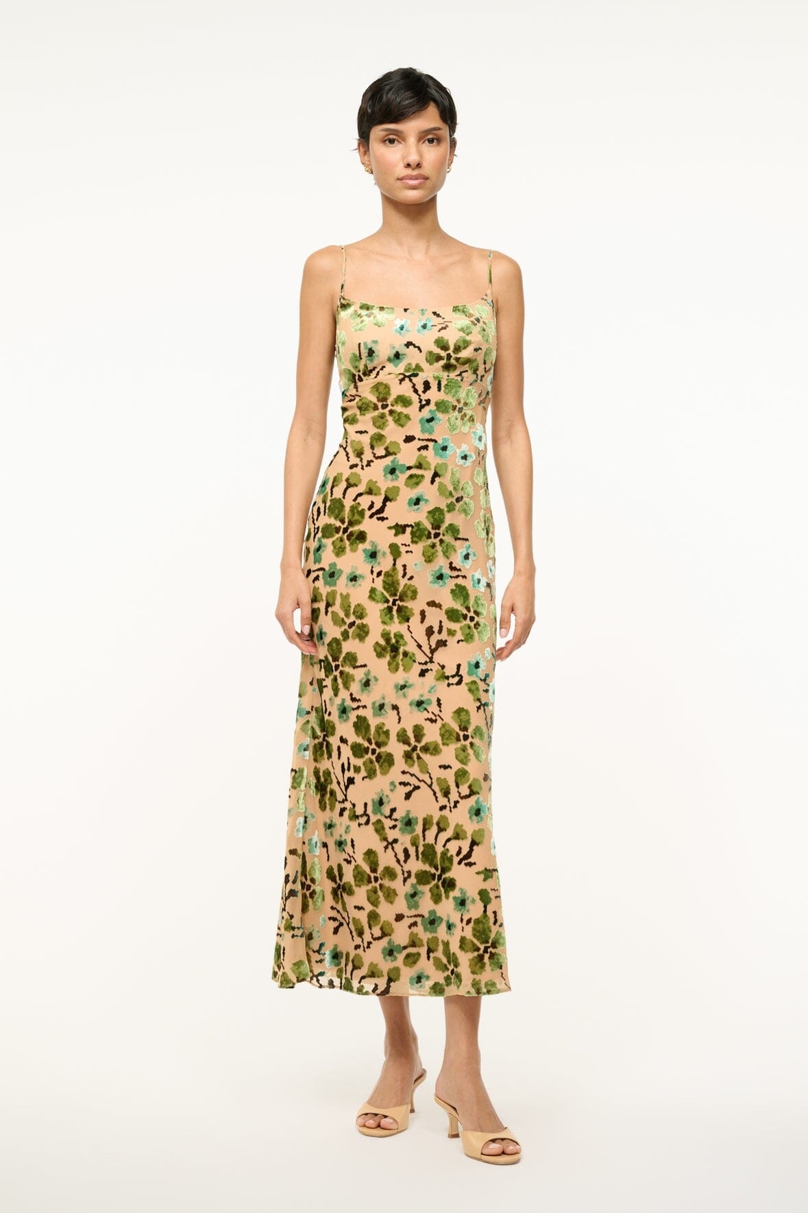 STAUD DIANNA DRESS MOSS FLORAL TAPESTRY - 5