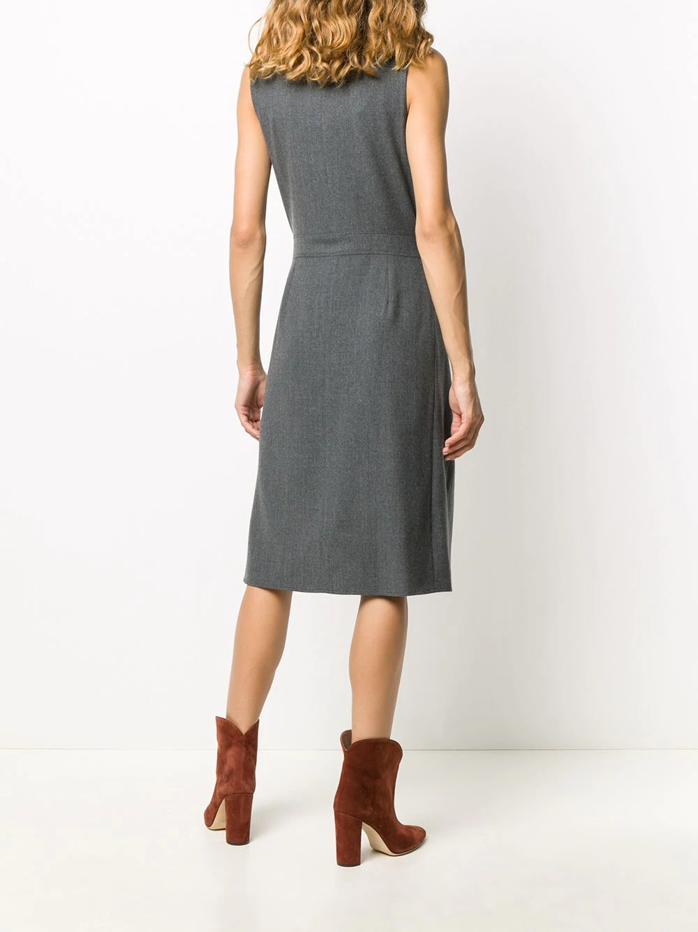 band collar layered dress - 4